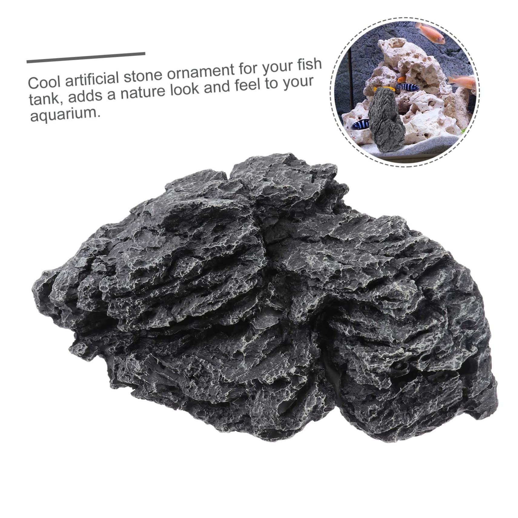 Amazon.co.jp: HEALEEP 水槽造園用 樹脂製石彫刻 魚の自然な隠れ家